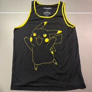 Pokémon Black Yellow Tank Top  Pikachu we love fine Sz Large